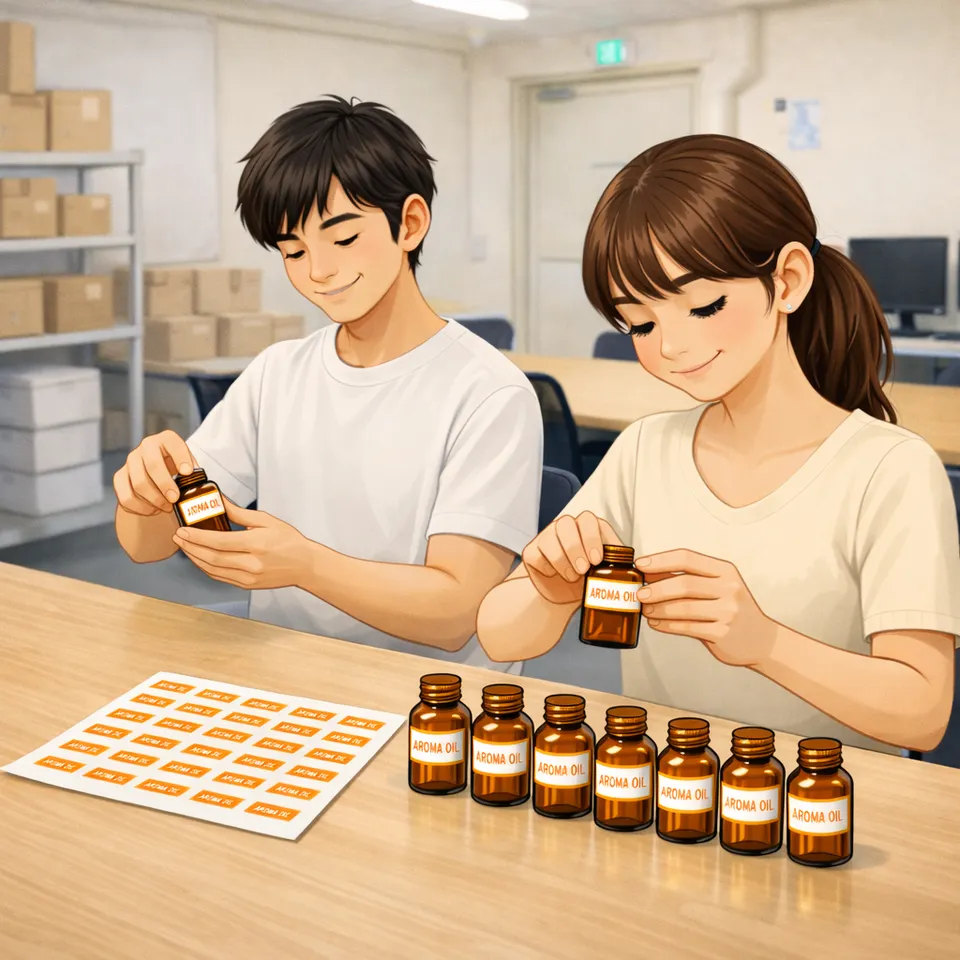 大阪市西区・本町のB型作業所ひだまり｜【ラベル貼り】のお仕事