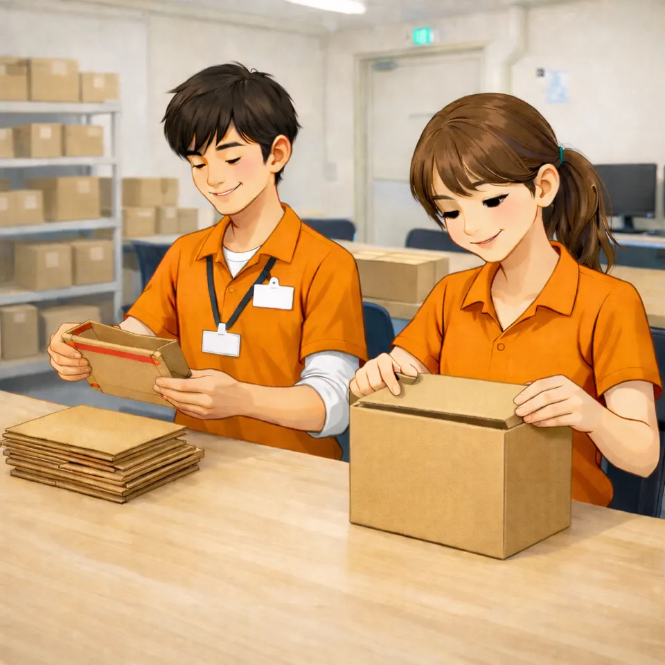 大阪市西区・本町のB型作業所ひだまり｜【箱の組み立て】のお仕事
